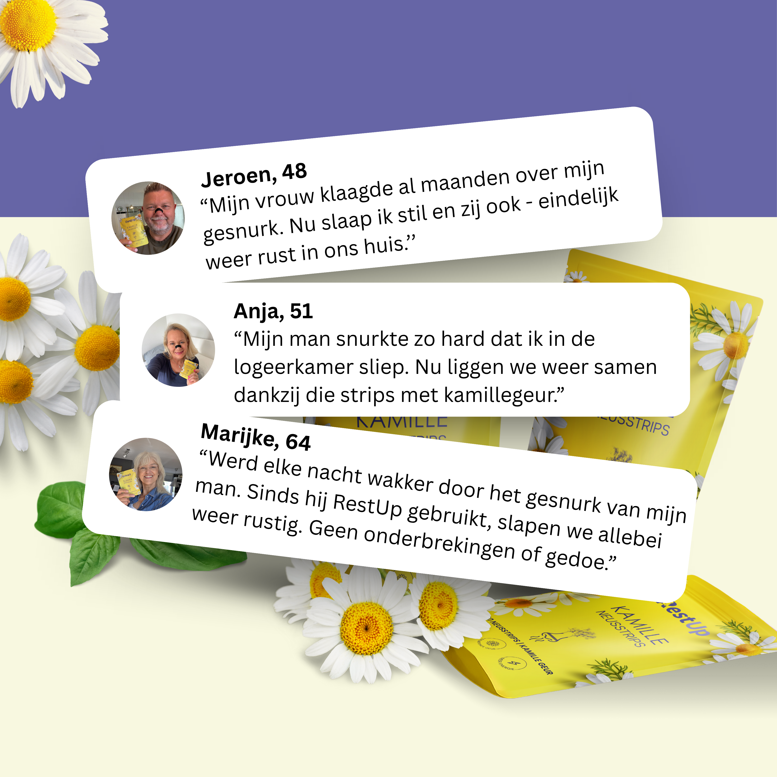 RestUp Kamille Neusstrips | Slaap Eindelijk Door – Natuurlijk & Zonder Medicatie