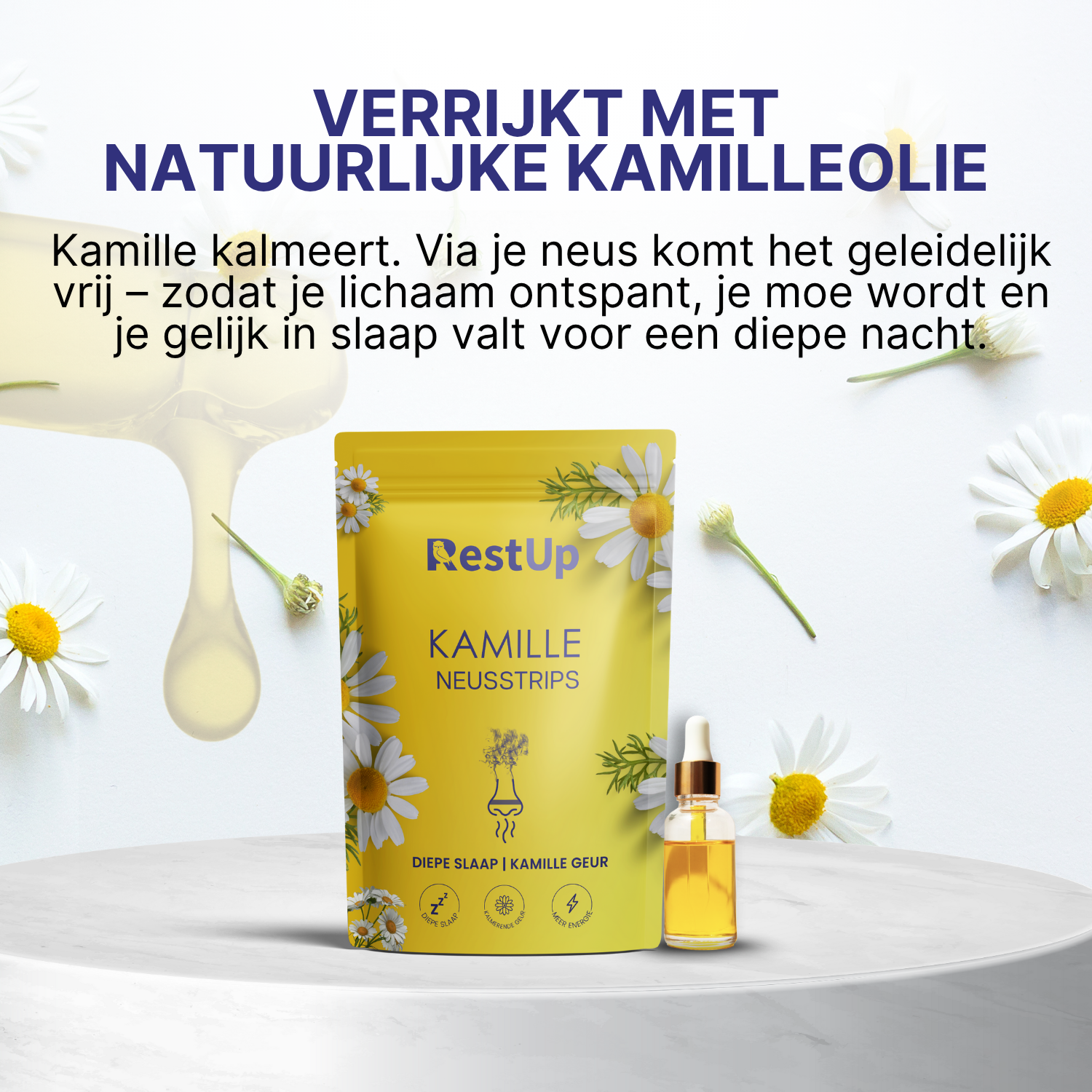 RestUp Kamille Neusstrips | Slaap Eindelijk Door – Natuurlijk & Zonder Medicatie