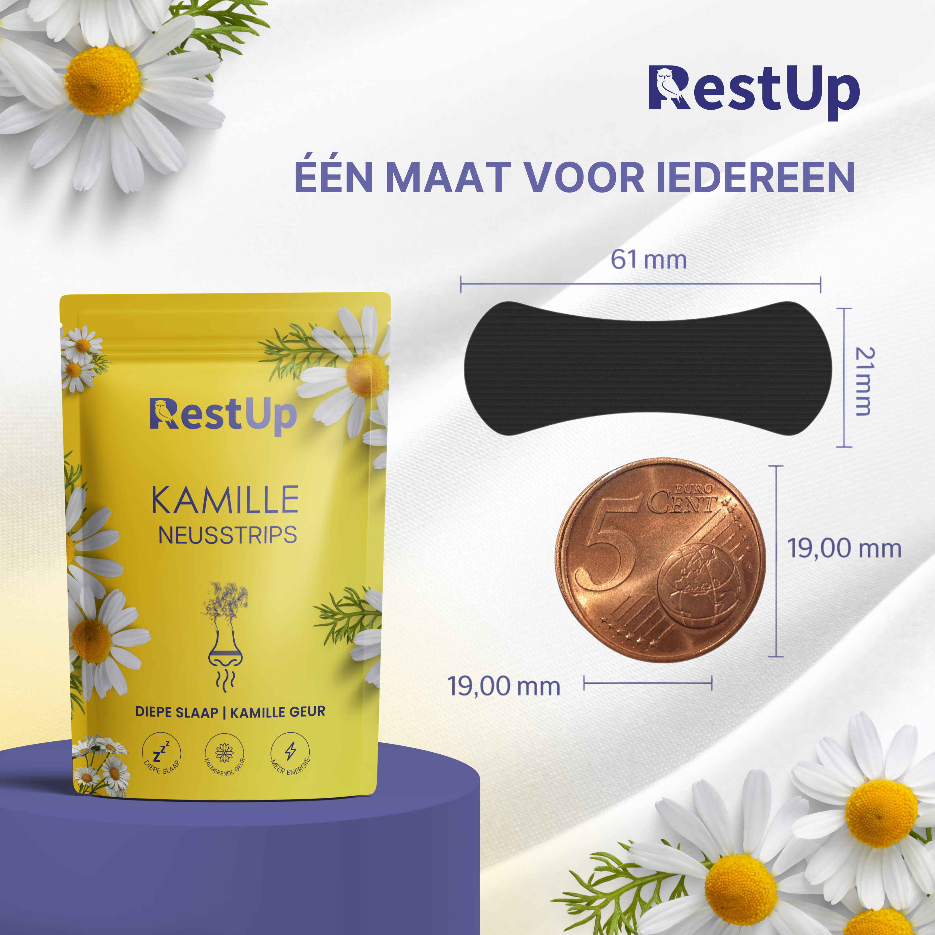 RestUp Kamille Neusstrips | Slaap Eindelijk Door – Natuurlijk & Zonder Medicatie