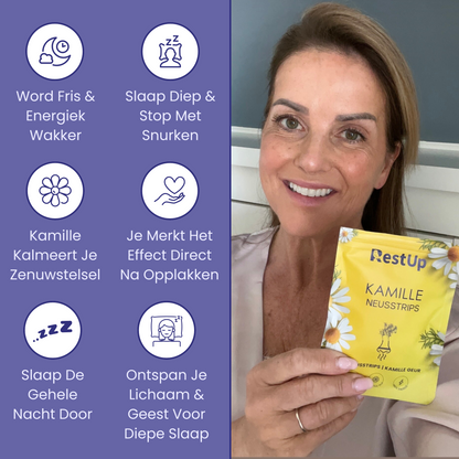 RestUp Kamille Neusstrips | Slaap Eindelijk Door – Natuurlijk & Zonder Medicatie
