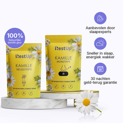 BUNDEL DEAL | Kamille Mondtape & Neusstrips - Slaap Natuurlijk Door